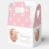 Teddy Hot Air ballon Pink Poka Stippen Bedankdoosjes (Geopend)