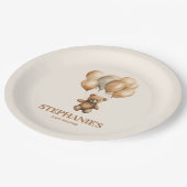  teddy houdt genderneutraal achter zich papieren bordje (Gekanteld)