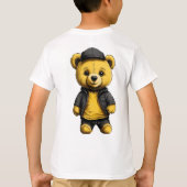 Teddy Hug: Eenvoudig geel & zwart Teddybeer Kind T-shirt (Achterkant)