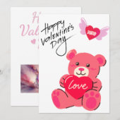 Teddy Hugs and Love: De omhelzing van een Valentij Feestdagenkaart (Voorkant / Achterkant)