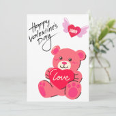 Teddy Hugs and Love: De omhelzing van een Valentij Feestdagenkaart (Staand voorkant)