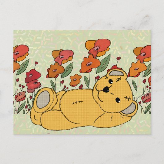 Teddy im Mohnfeld Briefkaart (Voorkant)