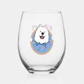 Teddy in een donut wijnglas zonder voet (Voorkant)