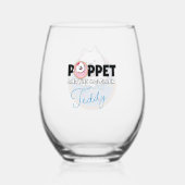 Teddy in een donut wijnglas zonder voet (Achterkant)