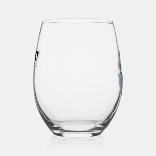 Teddy in een donut wijnglas zonder voet (Rechts)