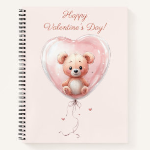 Teddy in Hartballon Valentijnsontwerp Notitieboek