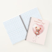 Teddy in Heart Balloon Valentines Design Notitieboek (Binnen)