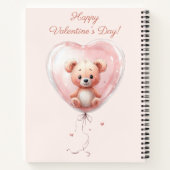 Teddy in Heart Balloon Valentines Design Notitieboek (Achterkant)