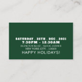 Teddy Kerstmis, kerstfeest, Ticket Informatiekaartje (Achterkant)