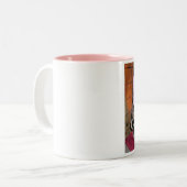 Teddy Kerstmis Mok roze Santa hat &Roze lint (Voorkant links)