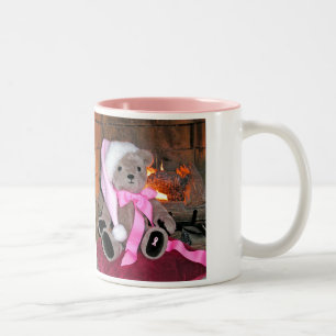 Teddy Kerstmis Mok roze Santa hat &Roze lint