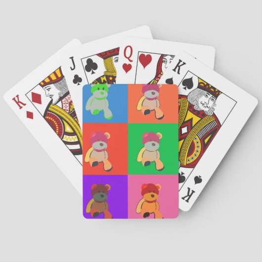 Teddy Kleurrijke Kunst Speelkaarten (Achterkant)