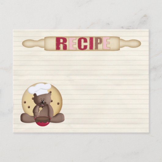 teddy koekjesrecept card briefkaart (Voorkant)