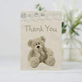 Teddy  Lace Print Dank je Bedankkaart (Staand voorkant)