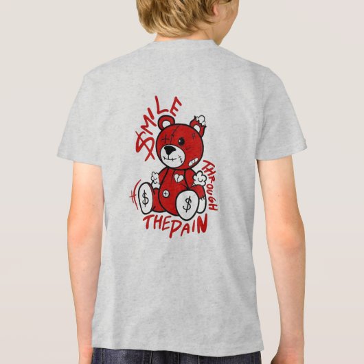 Teddy, lach de pijn Tri-Blend shirt (Achterkant)