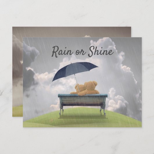 TEDDY LIEFT. TEDDY BEDRAAGT IN EEN VERLIES HUG IN  BRIEFKAART (Voorkant / Achterkant)