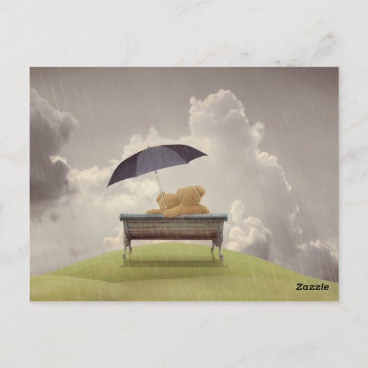 TEDDY LIEFT. TEDDY BEDRAAGT IN EEN VERLIES HUG IN  BRIEFKAART (Achterkant)