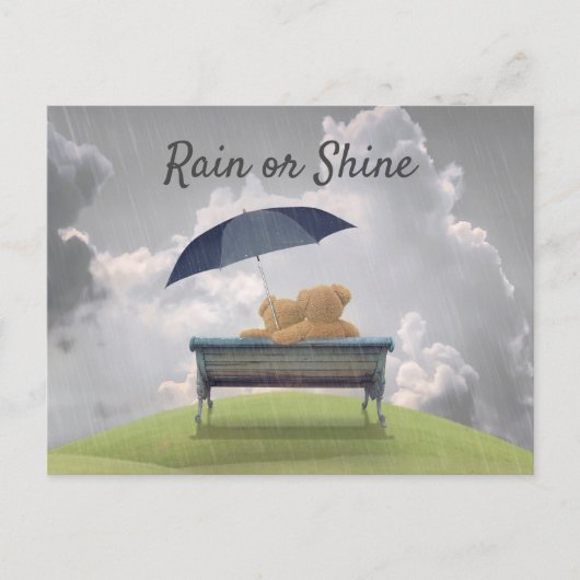 TEDDY LIEFT. TEDDY BEDRAAGT IN EEN VERLIES HUG IN  BRIEFKAART (Voorkant)