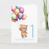 Teddy Little One’s Eerste Verjaardag Kaart (Voorkant)