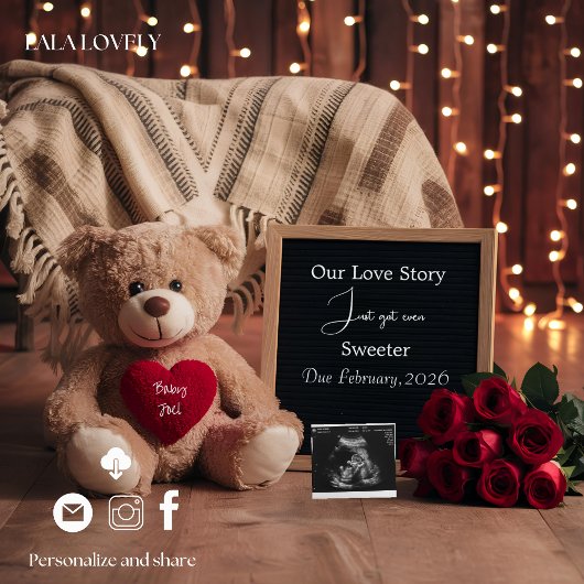 Teddy Love & Baby Pregnancy Announcement Card Aankondiging