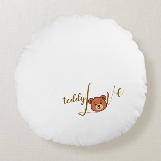 Teddy Love Ronde Kussen  (Voorkant)