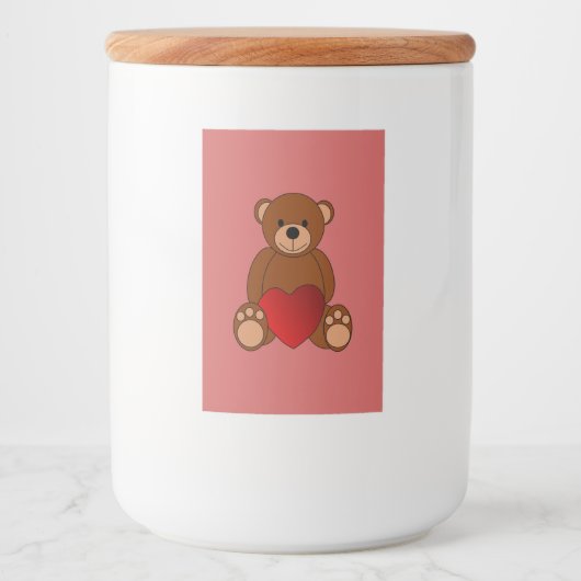 Teddy Love Voedselcontainer Etiket (Voorkant)