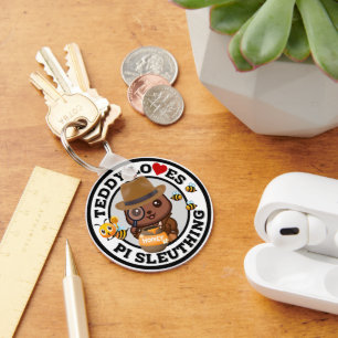 Teddy Loves PI Sleuthing voor Honey Sleutelhanger
