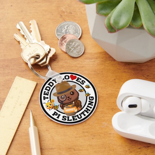 Teddy Loves PI Sleuthing voor Honey Sleutelhanger (Bureau)