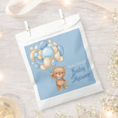 Teddy Meisje baby shower - Blauw Bedankzakje (Geknipt)