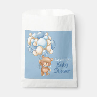 Teddy Meisje baby shower - Blauw Bedankzakje