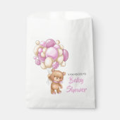 Teddy Meisje Baby shower - Wit Bedankzakje (Voorkant)