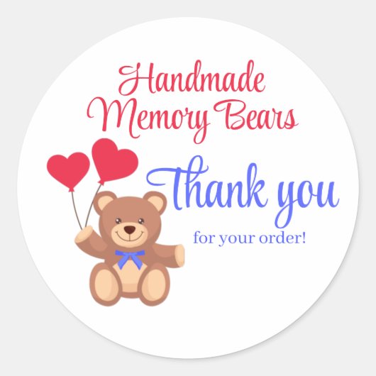 Teddy Memory Beer Bedankt Business Ronde Sticker (Voorkant)