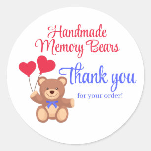 Teddy Memory Beer Bedankt Business Ronde Sticker