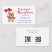 Teddy Memory Beer met QR Codes Visitekaartje (Voorkant / Achterkant)