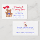 Teddy Memory-Beer Visitekaartje (Voorkant / Achterkant)