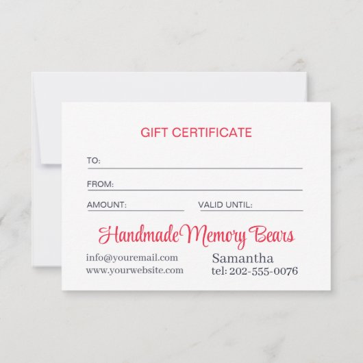 Teddy Memory Beer Zakelijk Cadeaubon (Achterkant)