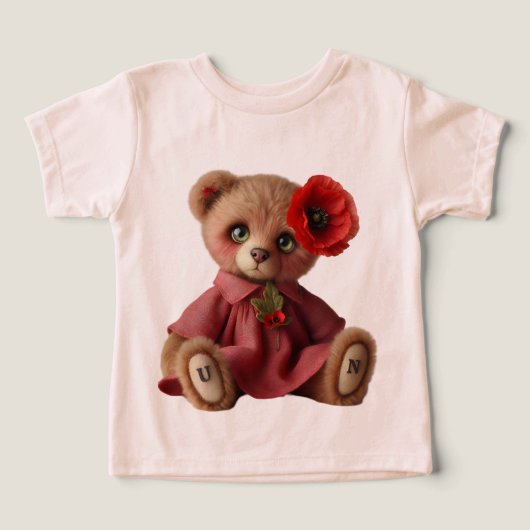 Teddy met een Scarlet Poppy (Design voorkant)