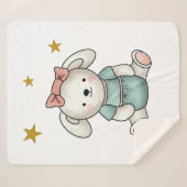 Teddy met jurk en lint sherpa deken (Voorkant (horizontaal))