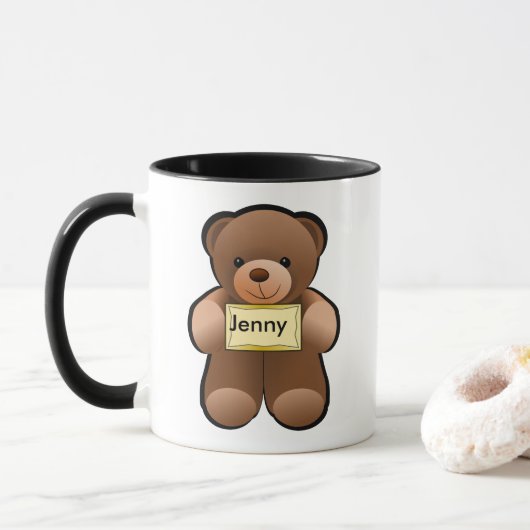 Teddy met naam mok (Met donut)