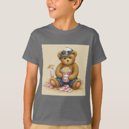 Teddy met popcorn op het strand van Natasha Us T-shirt