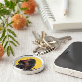 Teddy met Stropdas grafische kaart Sleutelhanger (Zijkant)