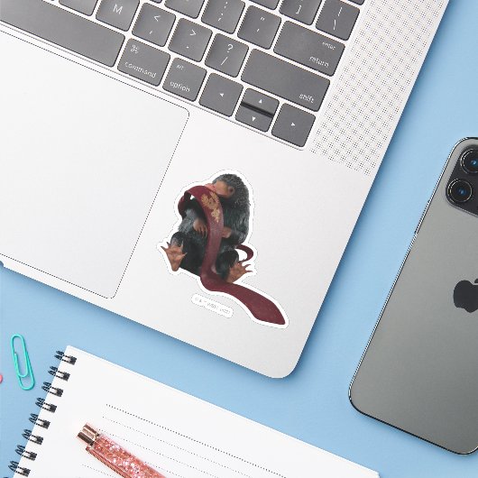 Teddy met Stropdas grafische kaart Sticker (Laptop met iPhone)