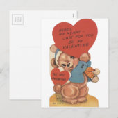  Teddy met Valentijn Feestdagenkaart (Voorkant / Achterkant)