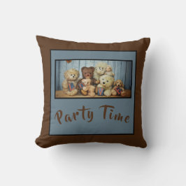 Teddy met vrienden Feesttijd   - Kussen