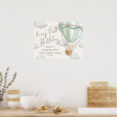 Teddy Mint Hete Luchtballon Beary Eerste Verjaarda Poster (Keuken)