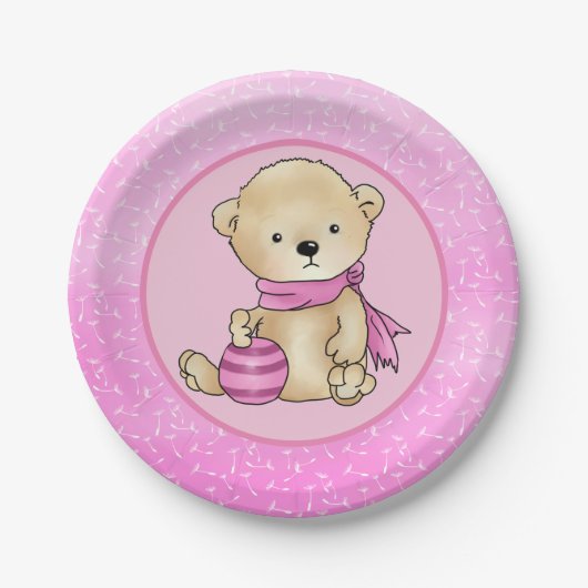 Teddy mit Ball pappteller Papieren Bordje (Voorkant)