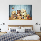 Teddy mit Freunde Canvas Afdruk (Insitu (Slaapkamer))