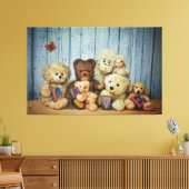 Teddy mit Freunde Canvas Afdruk (Insitu (Woonkamer))