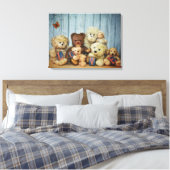 Teddy mit Freunde Canvas Afdruk (Insitu (Slaapkamer))