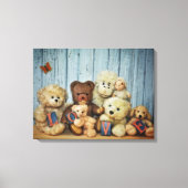 Teddy mit Freunde Canvas Afdruk (Voorkant)
